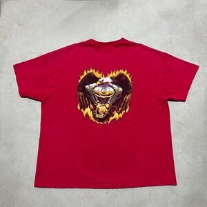 Renegade Classics Salt Lake City Biker T-Shirt Red Graphic Eagle‎ Engine 2XL